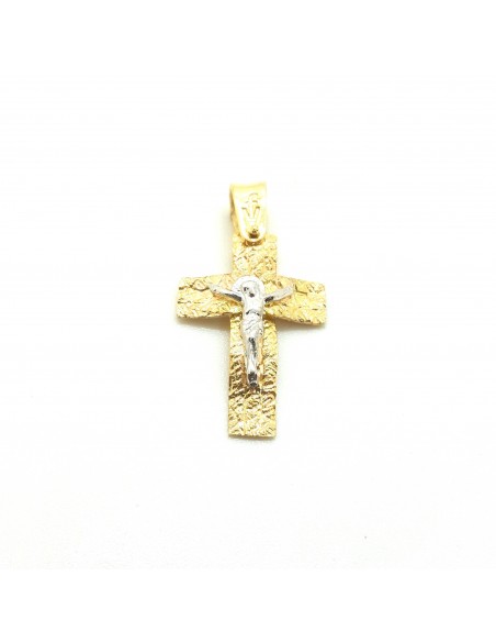 Σφυρήλατος βαπτιστικός σταυρός σε χρυσό Κ14