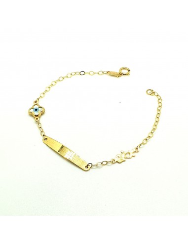 Ταυτότητα σε χρυσό 9 καρατίων με σχέδιο κορίτσι και μάτι