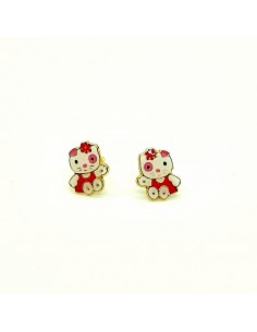 Σκουλαρίκια σε χρυσό 9 καράτια "Hello Kitty"