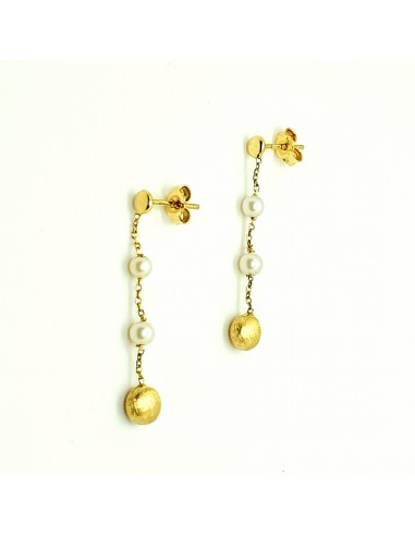 Σκουλαρίκια με μαργαριτάρια σε χρυσό 14 Κ.