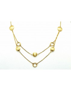 Διπλό κολιέ σε χρυσό Κ14 με κύκλους