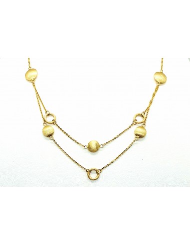 Διπλό κολιέ σε χρυσό Κ14 με κύκλους