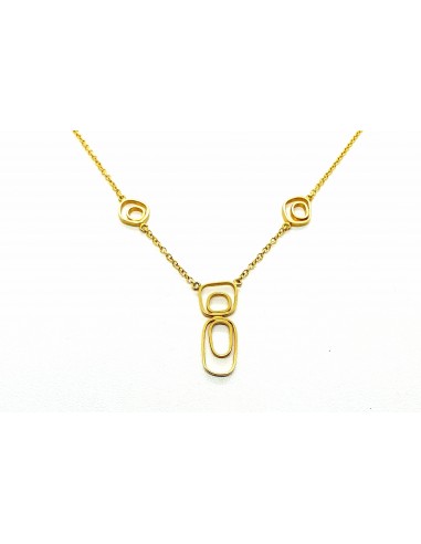 Διπλό κολιέ σε χρυσό Κ14 με κύκλους