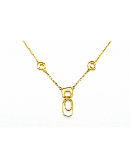 Διπλό κολιέ σε χρυσό Κ14 με κύκλους