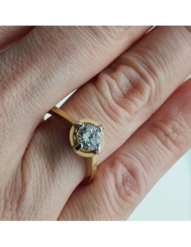 Δαχτυλίδι Μονόπετρο 14K κίτρινο Χρυσό με Ζιρκόν πέτρες