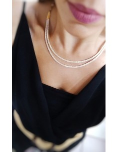 Κολιέ διπλη ριβιέρα σε χρυσό Κ14 2