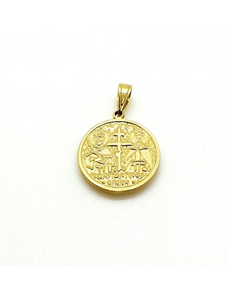 Φυλαχτό Κωνσταντινάτο σε χρυσό 14 καρατίων με ζιργκόν πέτρες