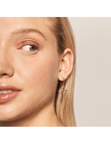 Σκουλαρίκια κρίκοι -μονόγραμμα Μ σε ασήμι 925 -Pdpaola