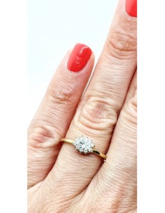 Δαχτυλίδι ροζέτα σε χρυσό 14 καρατίων - με ζιργκόν πέτρα 2