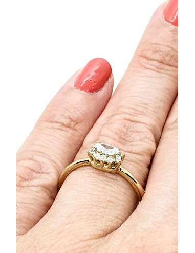 Δαχτυλίδι ροζέτα σε χρυσό 14 καρατίων - με ζιργκόν πέτρα