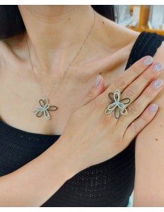 Δαχτυλίδι σχήμα Λουλουδιού Λευκόχρυσο 2