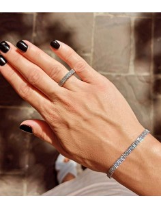 Βραχίολι ριβιέρα από λευκόχρυσο Κ14 2