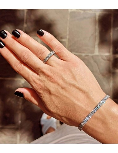 Βραχίολι ριβιέρα από λευκόχρυσο Κ14