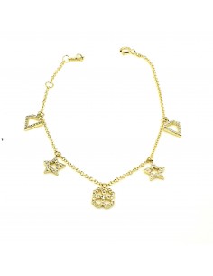 Βραχιόλι σε χρυσό 14 καρατίων με γεωμετρικά σχέδια