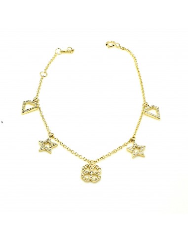 Βραχιόλι σε χρυσό 14 καρατίων με γεωμετρικά σχέδια