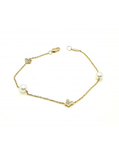 Βραχιόλι από λευκόχρυσό 14 καρατίων με μαργαριτάρια