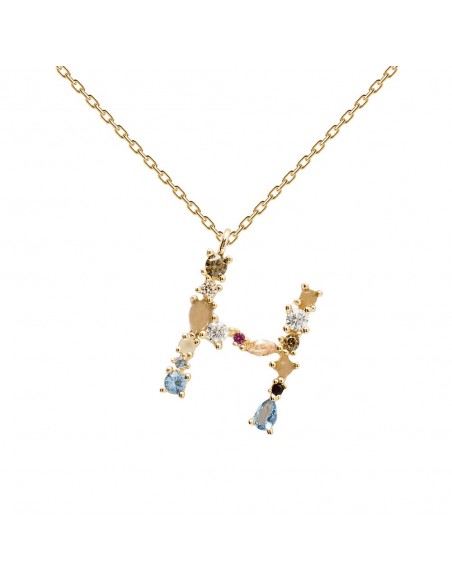 Κολιέ ασημένιο μονόγραμμα H - I am collection