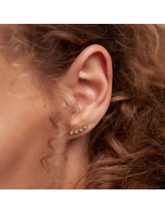 Σκουλαρίκια ασημένια με πέτρα mother of pearl -PDPAOLA BLUE TIDE GOLD EARRINGS 2