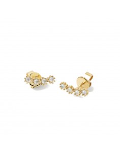 Σκουλαρίκια με πέτρες ζιργκόν ασημένια -Pdpaola White Tide earrings