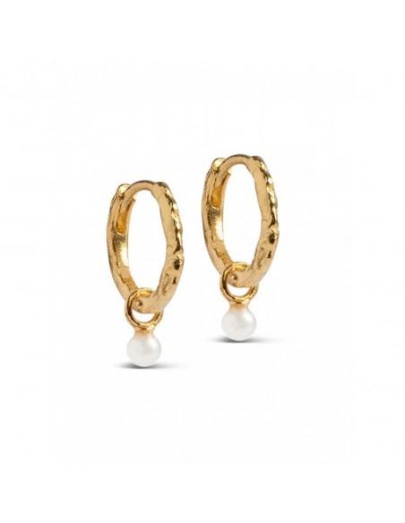 Σκουλαρίκια με μαργαριτάρι ασήμι 925 enamel copenhagen Belle hoop